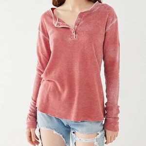 Mauve Pink Urban Outfitters Henley Top